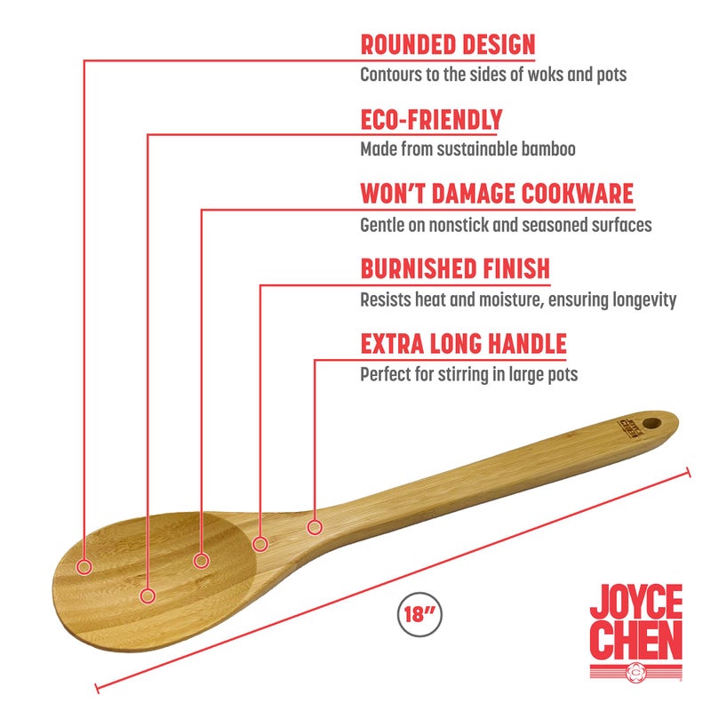 Joyce Chen Burnished Bamboo Mixing Spoon, 18-Inch - Image 5